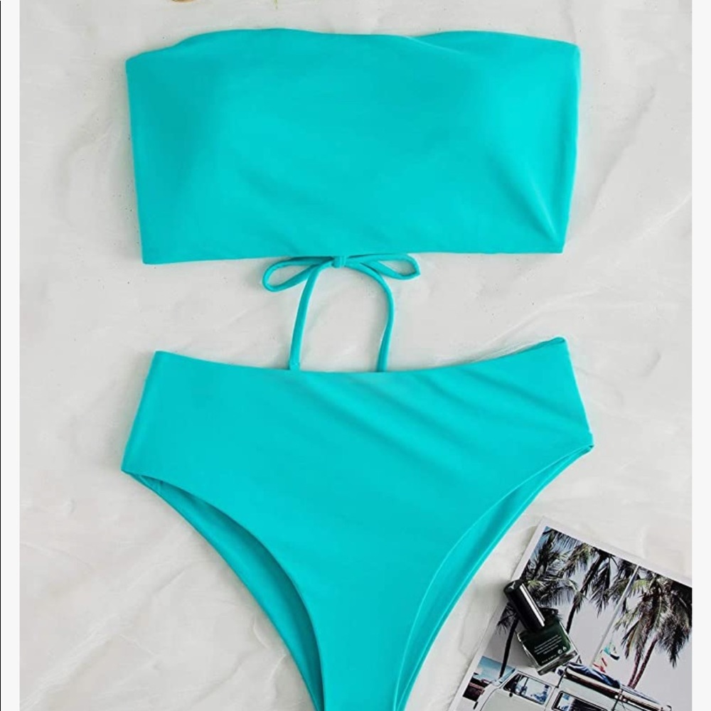 SHEIN Bandeau High Waisted Bikini Swimsuit